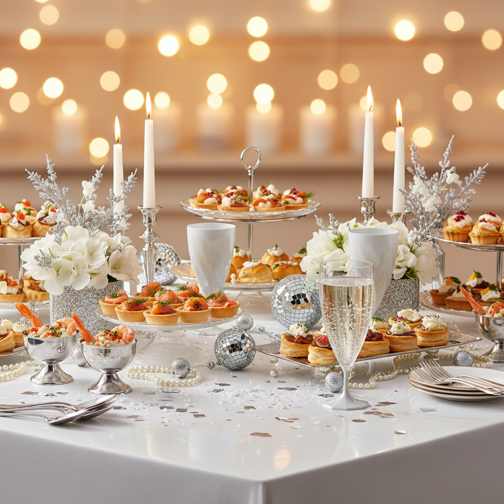 Buffet festif argent