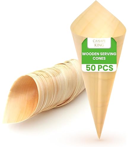 Mini Cônes en Bois Biodégradables 80x60x35 mm - Lot de 100