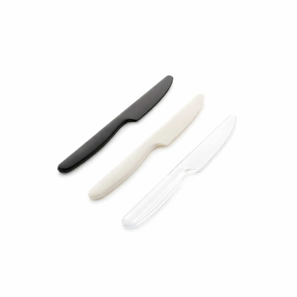 Couteau Eugeni ivoire design plastique jetable par 20