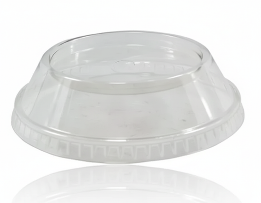 Couvercle plat en cristal transparent de 95mm avec fente, seul sur fond blanc, produit e-commerce.