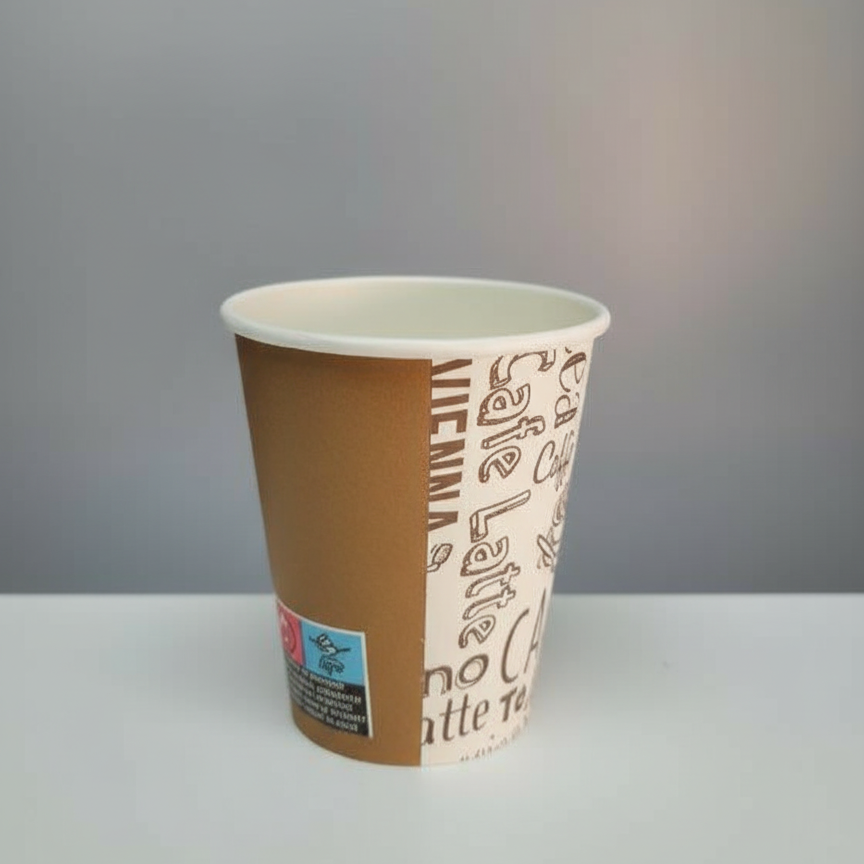 Gobelet en carton 200 ml avec le décor ''TO DAY'', pour boissons chaudes ou froides.
