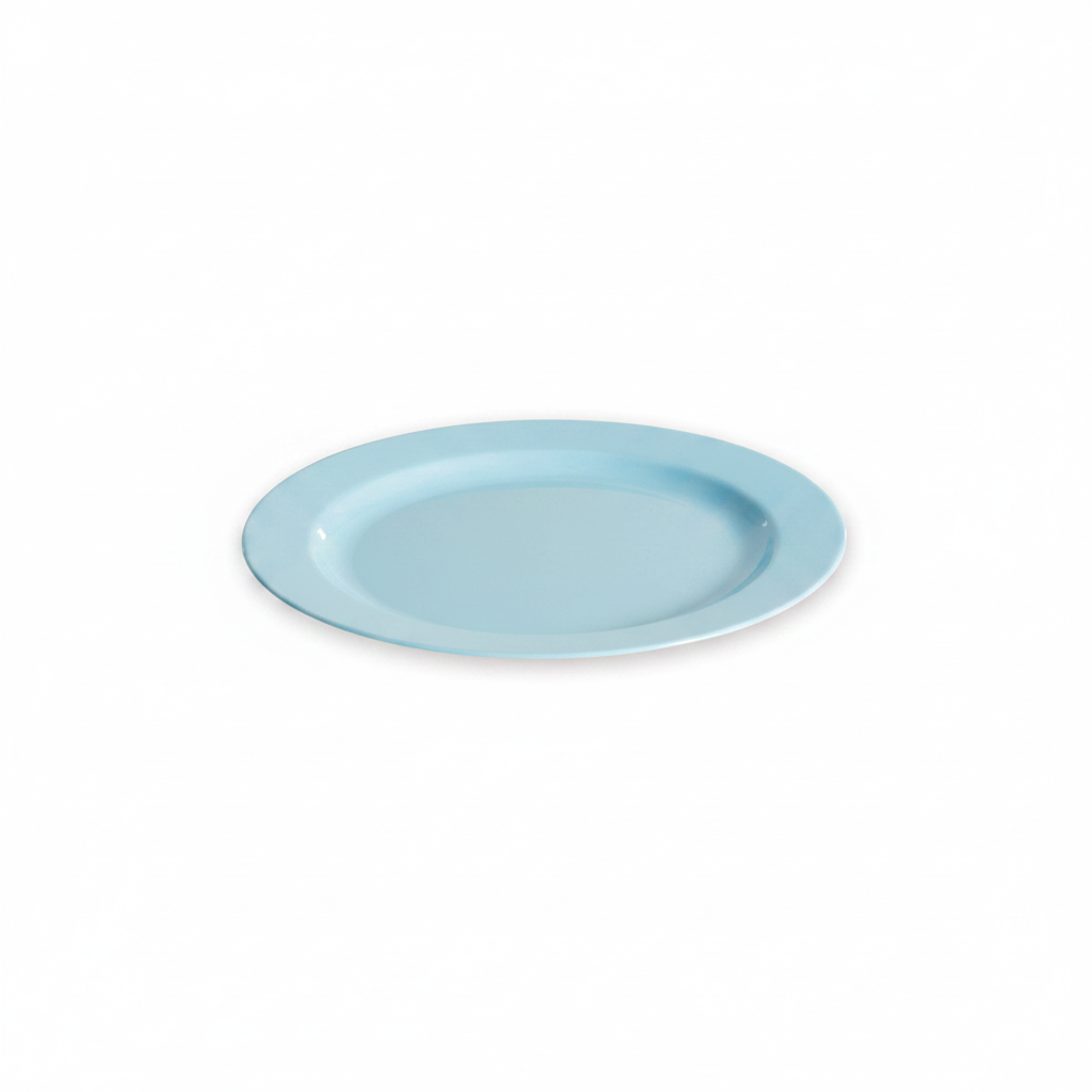 Assiette ronde bleu ciel 19cm photo studio fond blanc