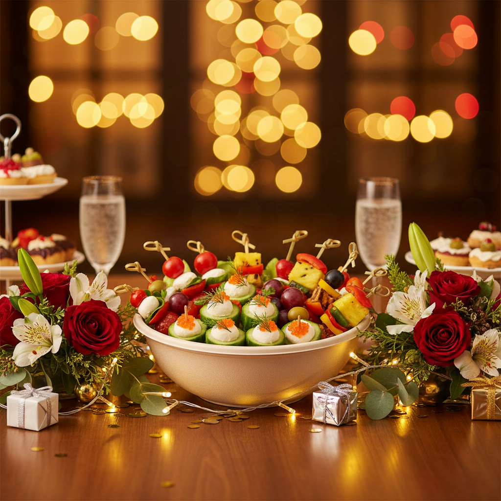 Buddha bowl beige buffet festif