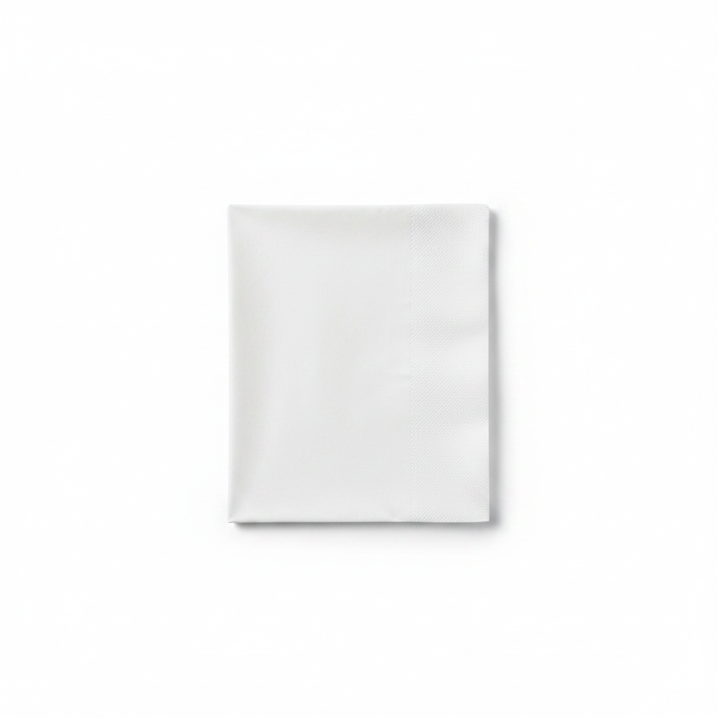 Serviette blanche - photo studio fond blanc
