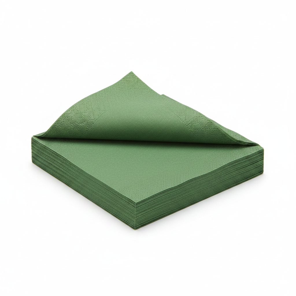 Serviette vert jaguar biodégradable - photo studio fond blanc
