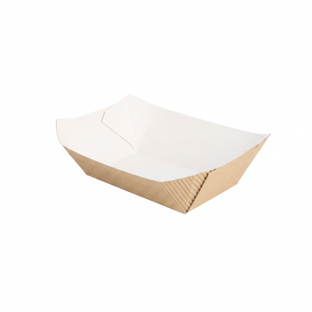 Barquette kraft naturelle photo studio fond blanc