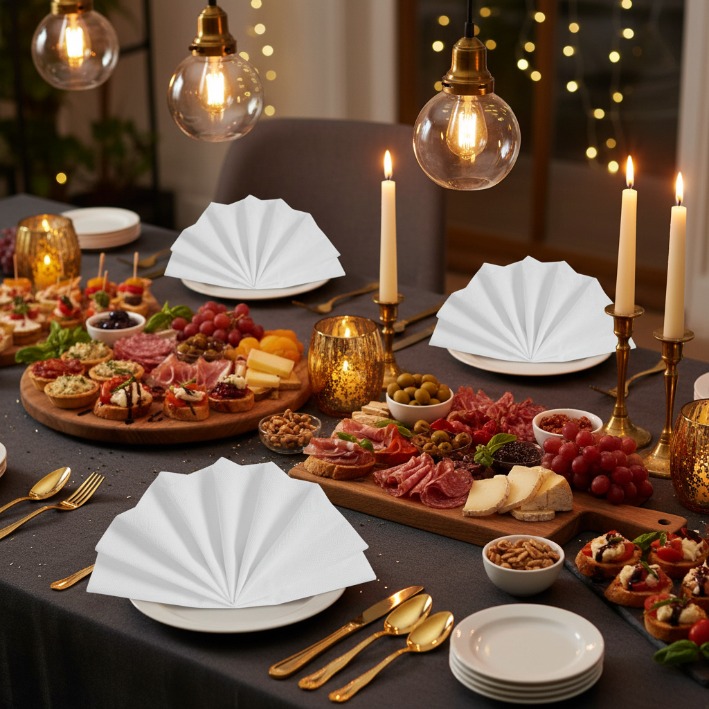 Serviette blanche - buffet festif