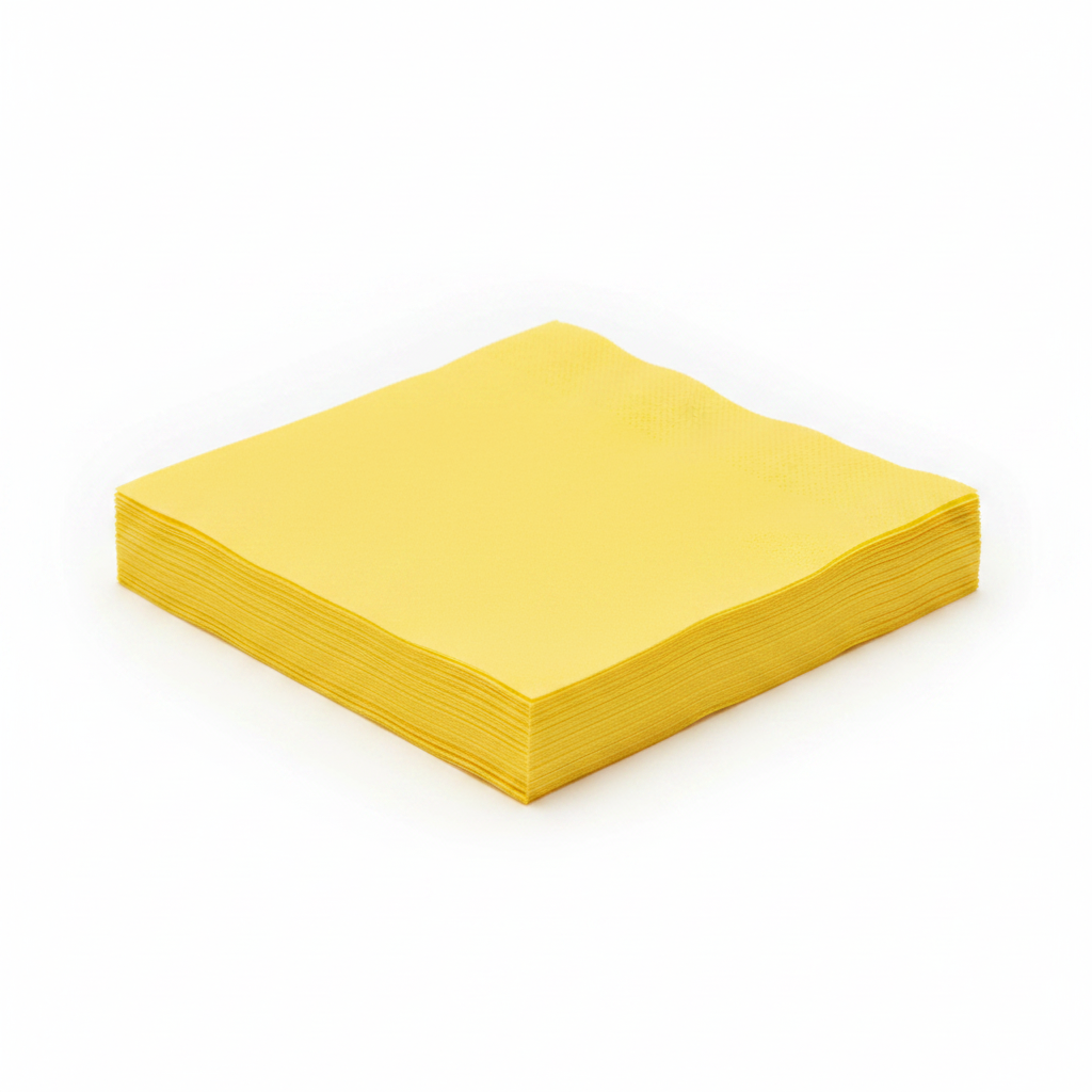 Serviettes jaune soleil photo studio fond blanc