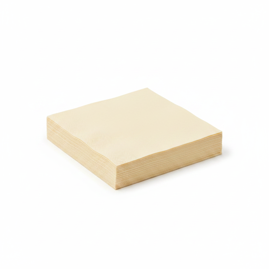 Serviettes ivoire photo studio fond blanc