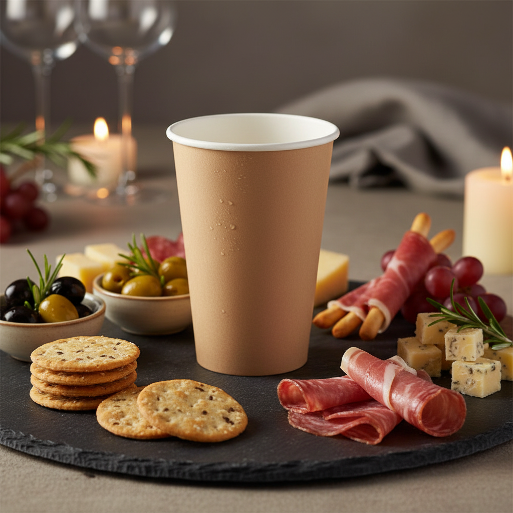 Gobelet kraft 45cl sur ardoise apéritif élégant