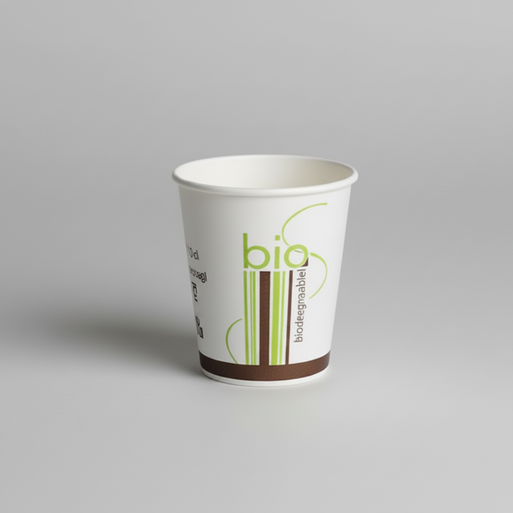 Gobelet biodégradable 10cl studio fond blanc packshot