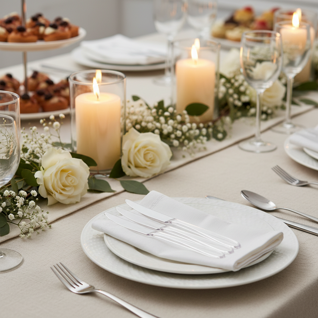 Couteaux Eugeni cristal buffet festif événementiel