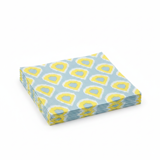 Serviette Paviot Ikat jaune - photo studio fond blanc