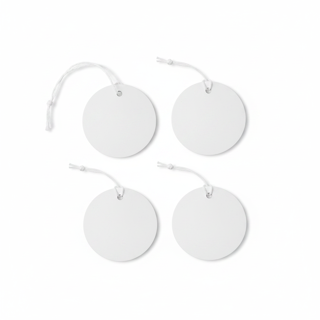 Marque-place bois rond studio fond blanc