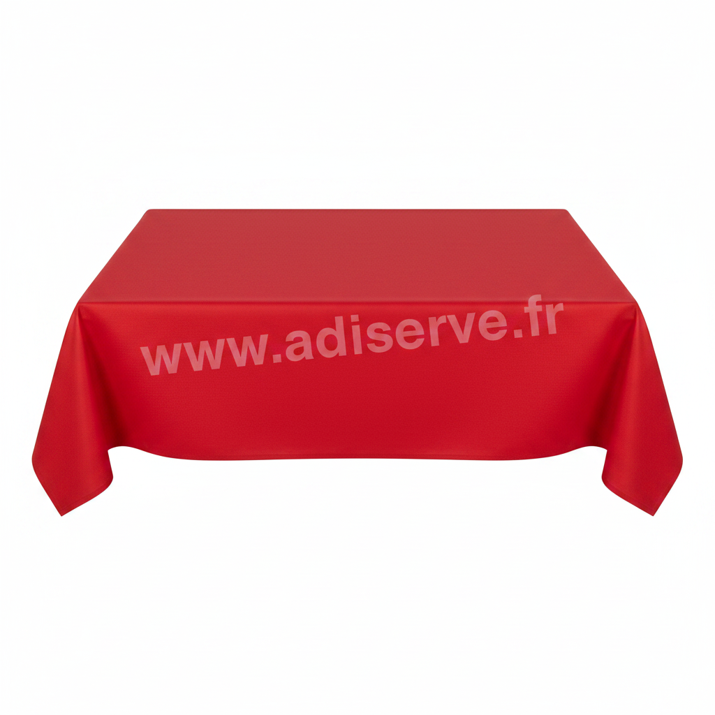 Nappe rouge vif photo studio fond blanc