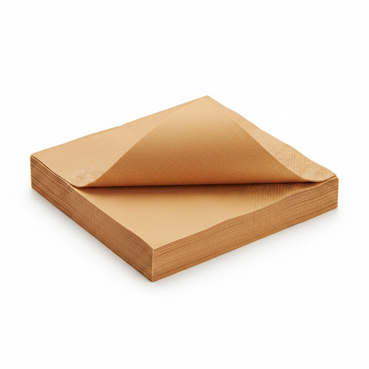 Serviette marron biodégradable - photo studio fond blanc