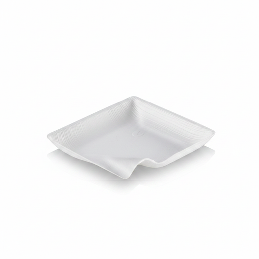 Mini assiette carrée fibre végétale photo studio fond blanc