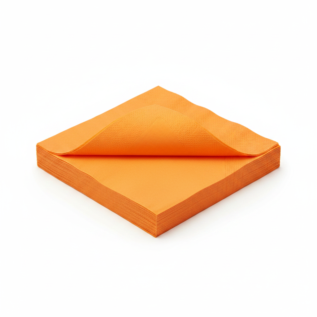 Serviette clémentine orange - photo studio fond blanc