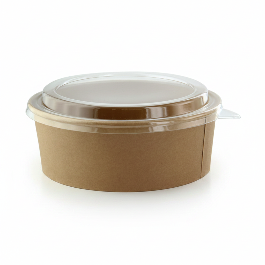 Saladier kraft 1000ml studio fond blanc