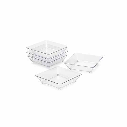 Verrines carrées cristal photo studio fond blanc