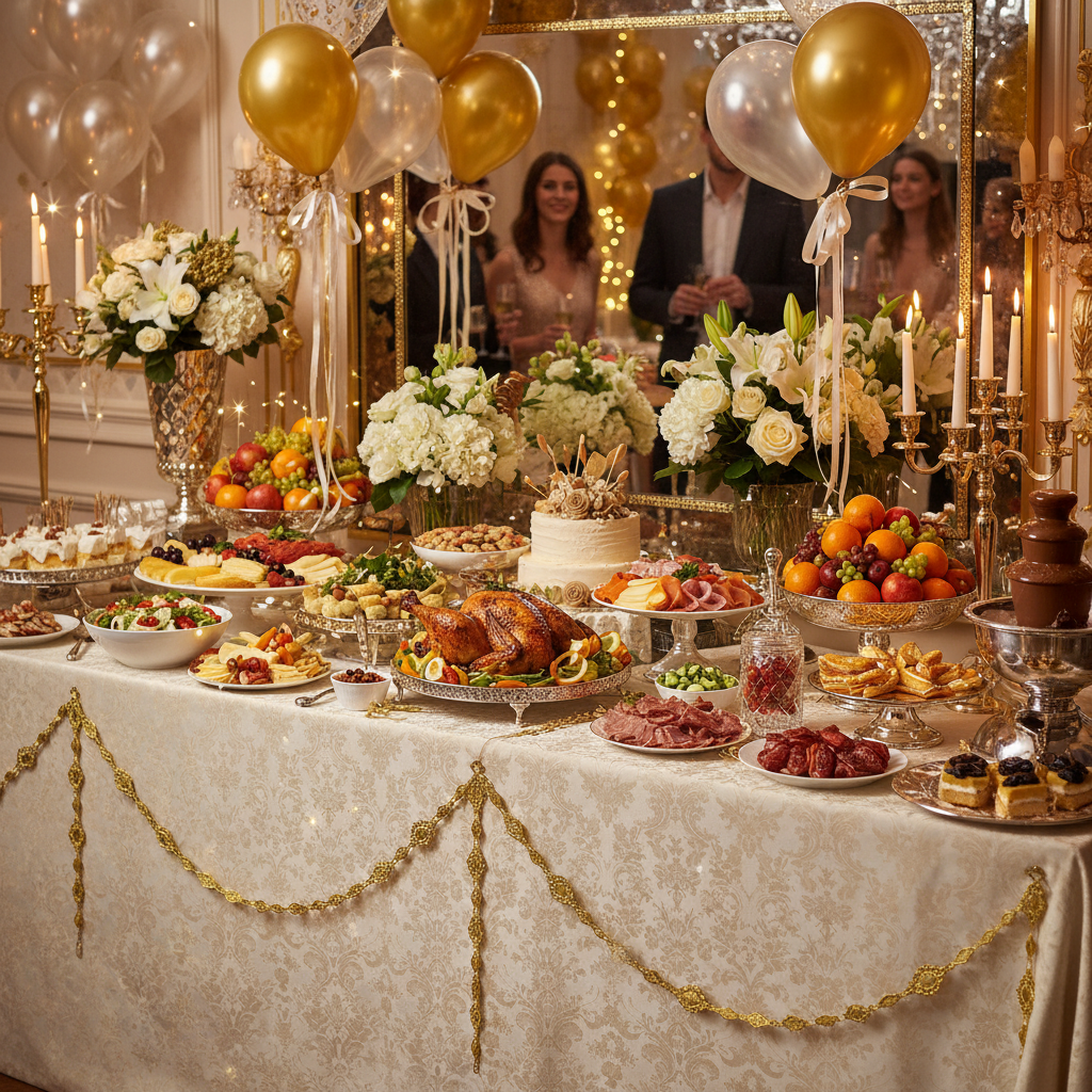 Guirlande Versailles or buffet festif glamour