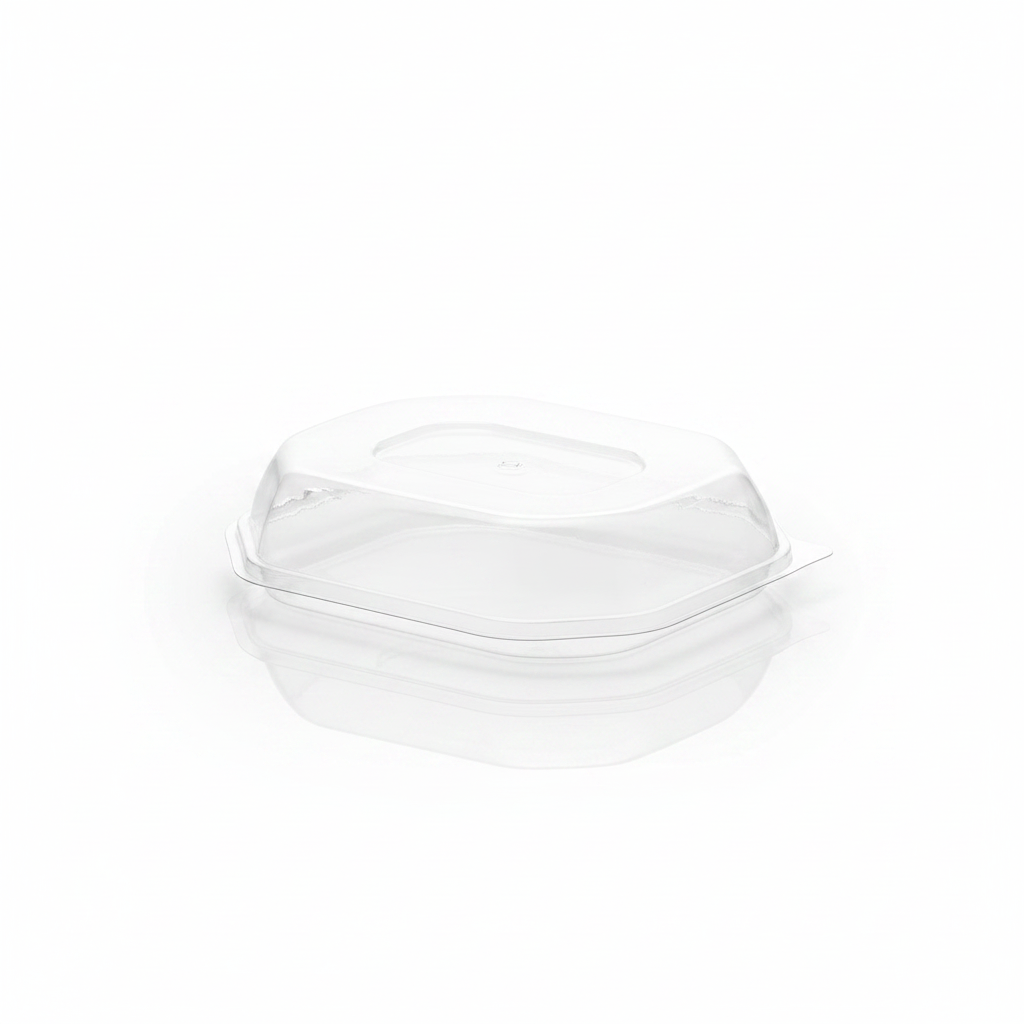 Couvercle rPET octogonal studio fond blanc packshot
