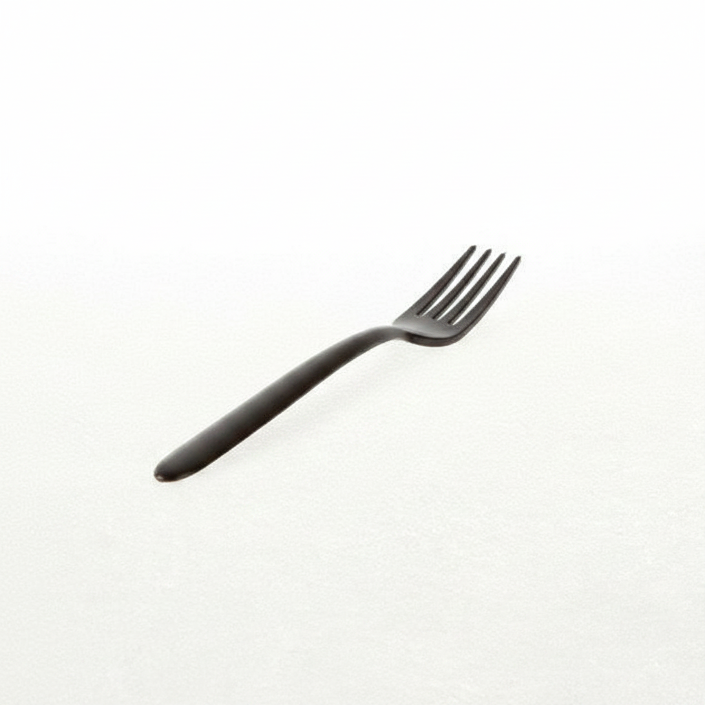 Fourchette Eugeni noire studio fond blanc packshot