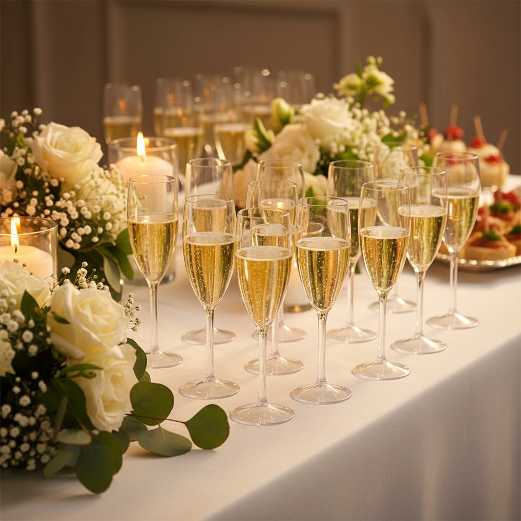 Flûtes champagne SAN incassables buffet festif événementiel