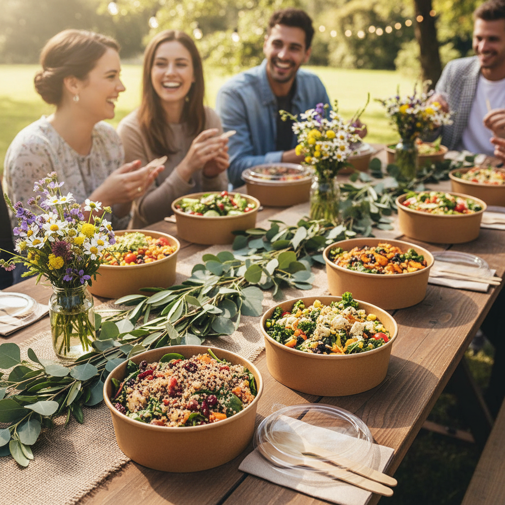 Saladier kraft 1000ml buffet festif outdoor