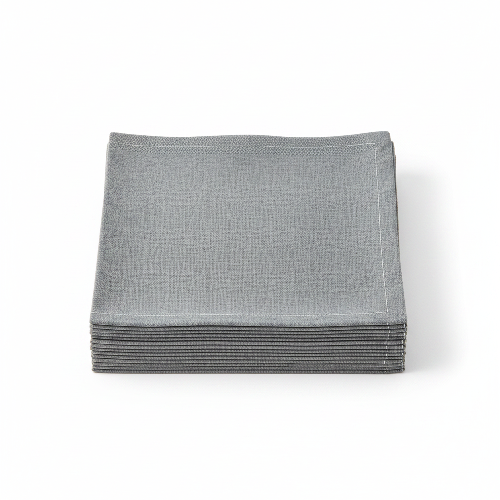 Serviette intissé gris chiné Paviot - photo studio fond blanc