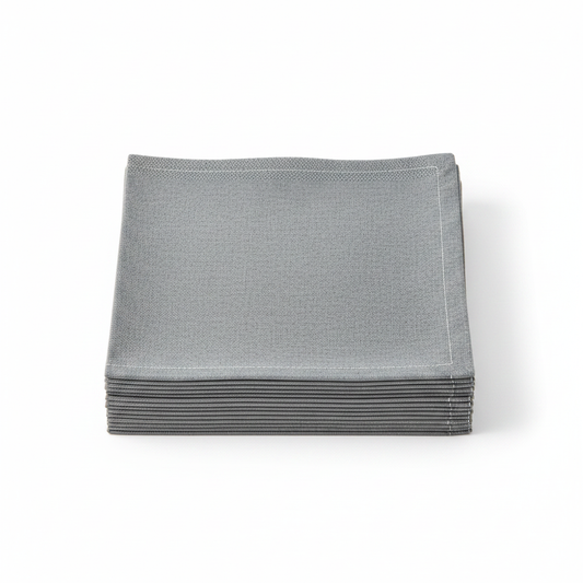 Serviette intissé gris chiné Paviot - photo studio fond blanc
