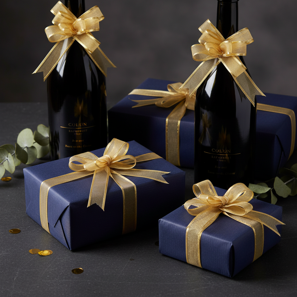 Nœuds organdi or décoration ardoise apéritif élégant