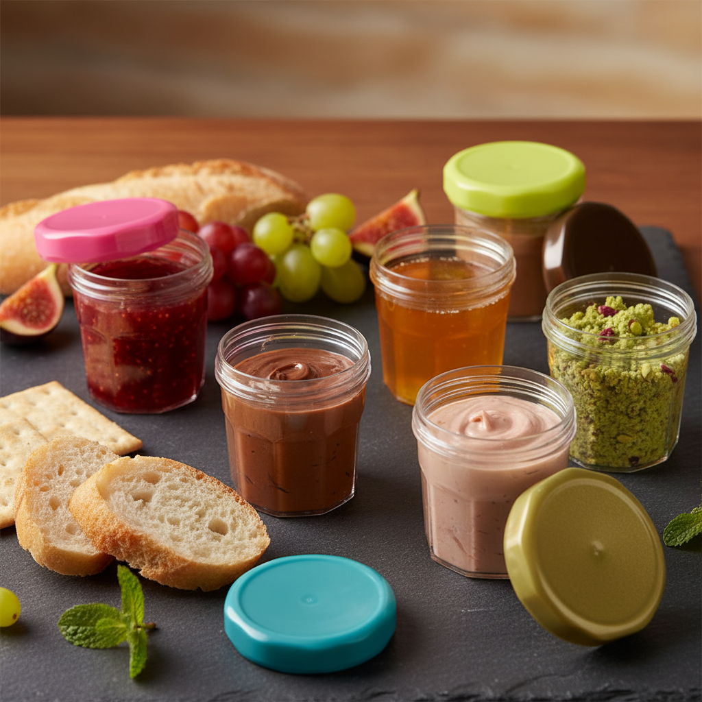 Mini pots couvercles colorés confiture ardoise apéritif élégant