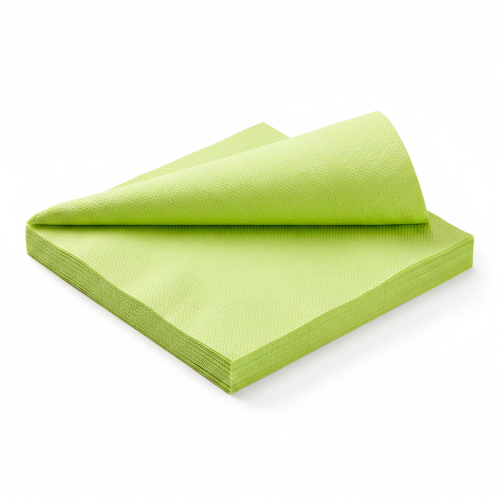 Serviette vert anis biodégradable - photo studio fond blanc