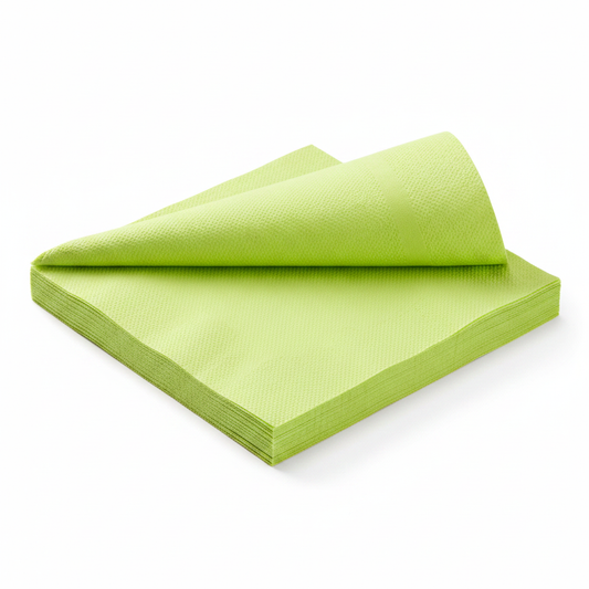 Serviette vert anis biodégradable - photo studio fond blanc