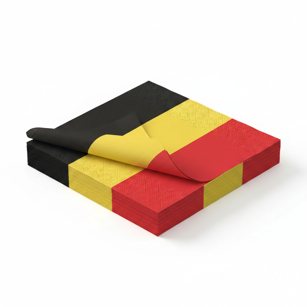 Serviette drapeau belge - photo studio fond blanc