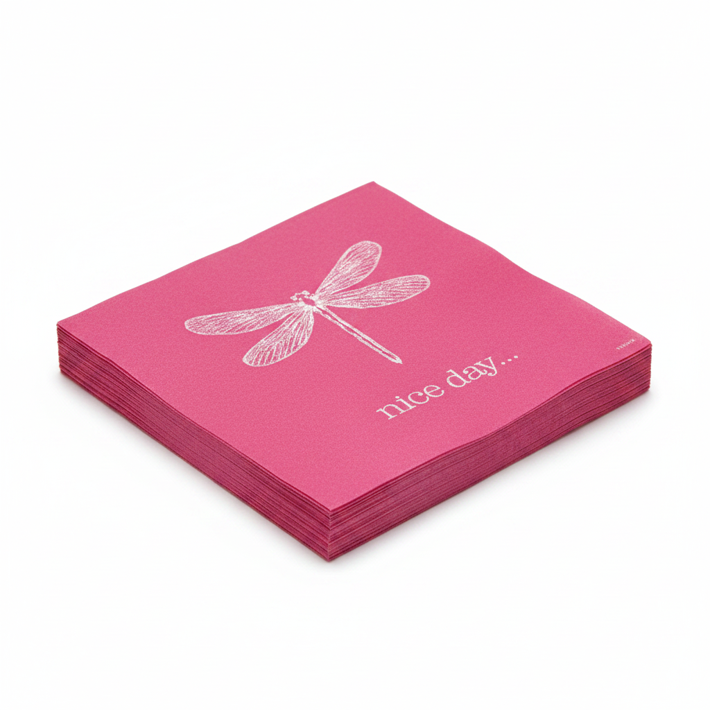 Serviette Nice Day fuchsia - photo studio fond blanc