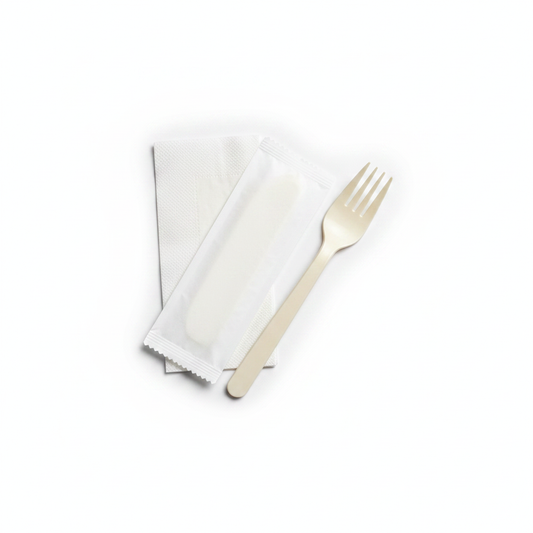 Kit couvert amidon de maïs ivoire studio fond blanc