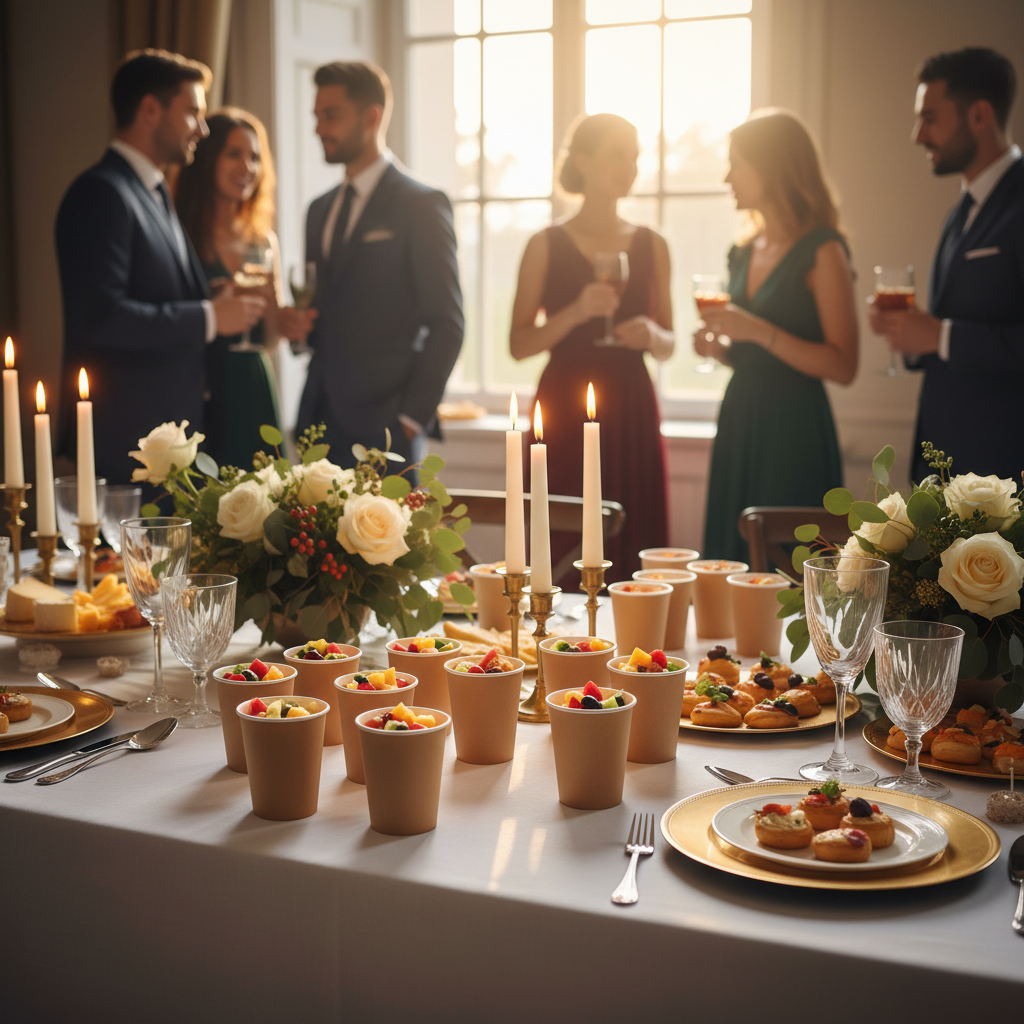 Gobelets kraft 17cl buffet festif événementiel