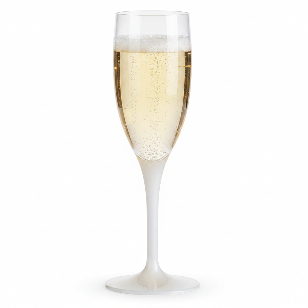 Flûte champagne SAN blanc nacré studio fond blanc packshot