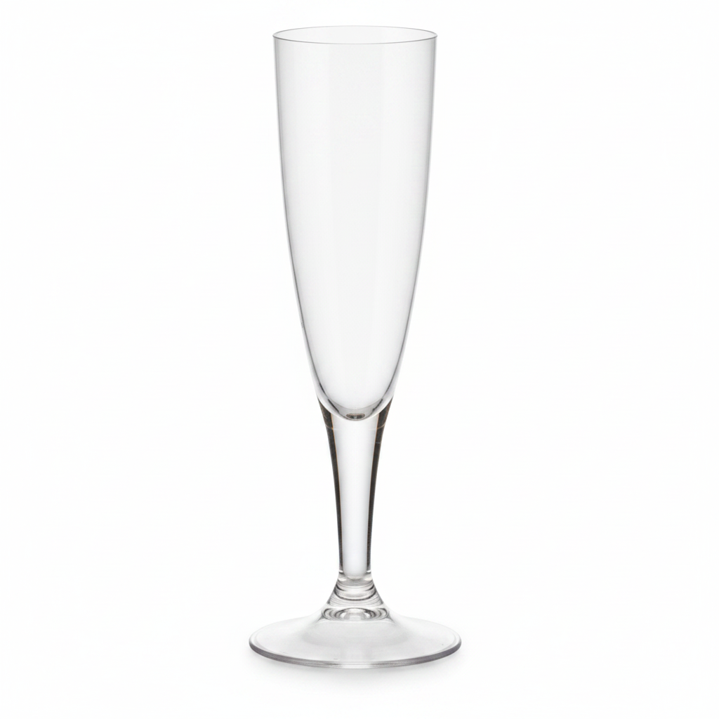 Flûte champagne transparente studio fond blanc packshot