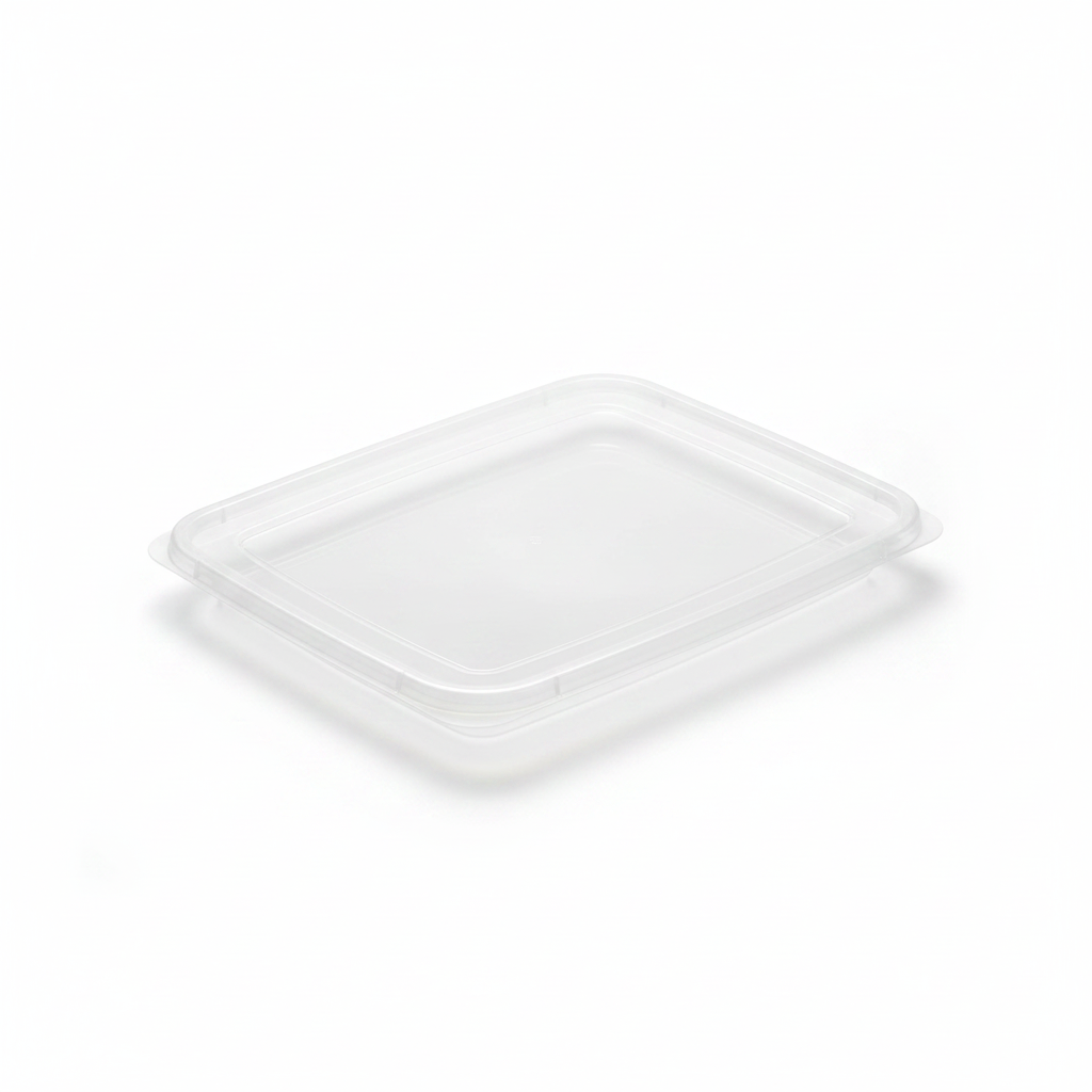 Couvercle PP transparent barquette studio fond blanc packshot