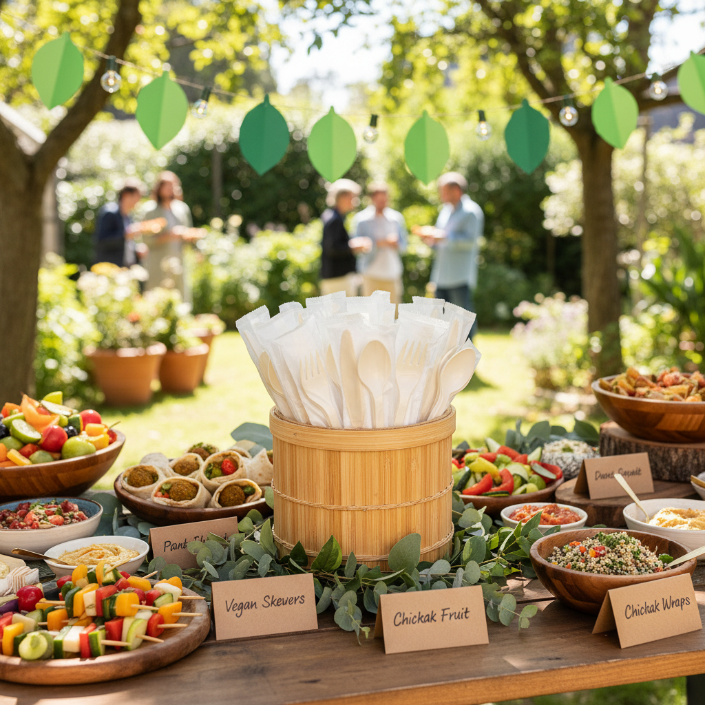 Kit couvert amidon de maïs ivoire buffet festif