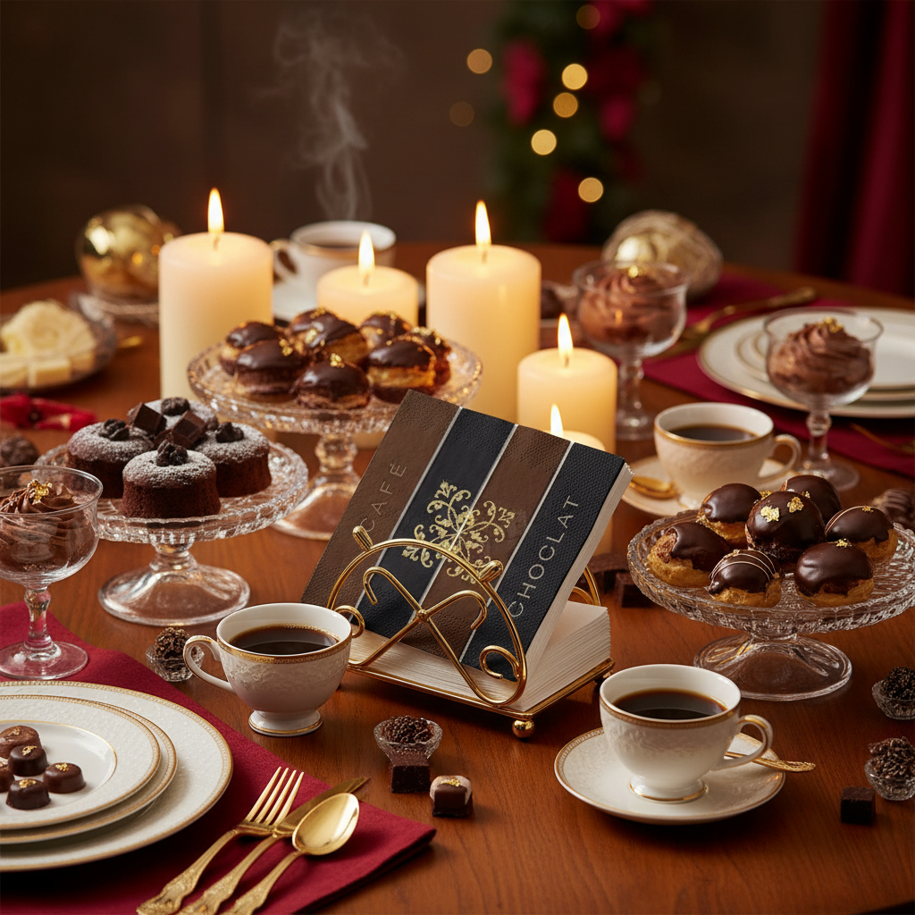 Serviette Café Chocolat - buffet festif
