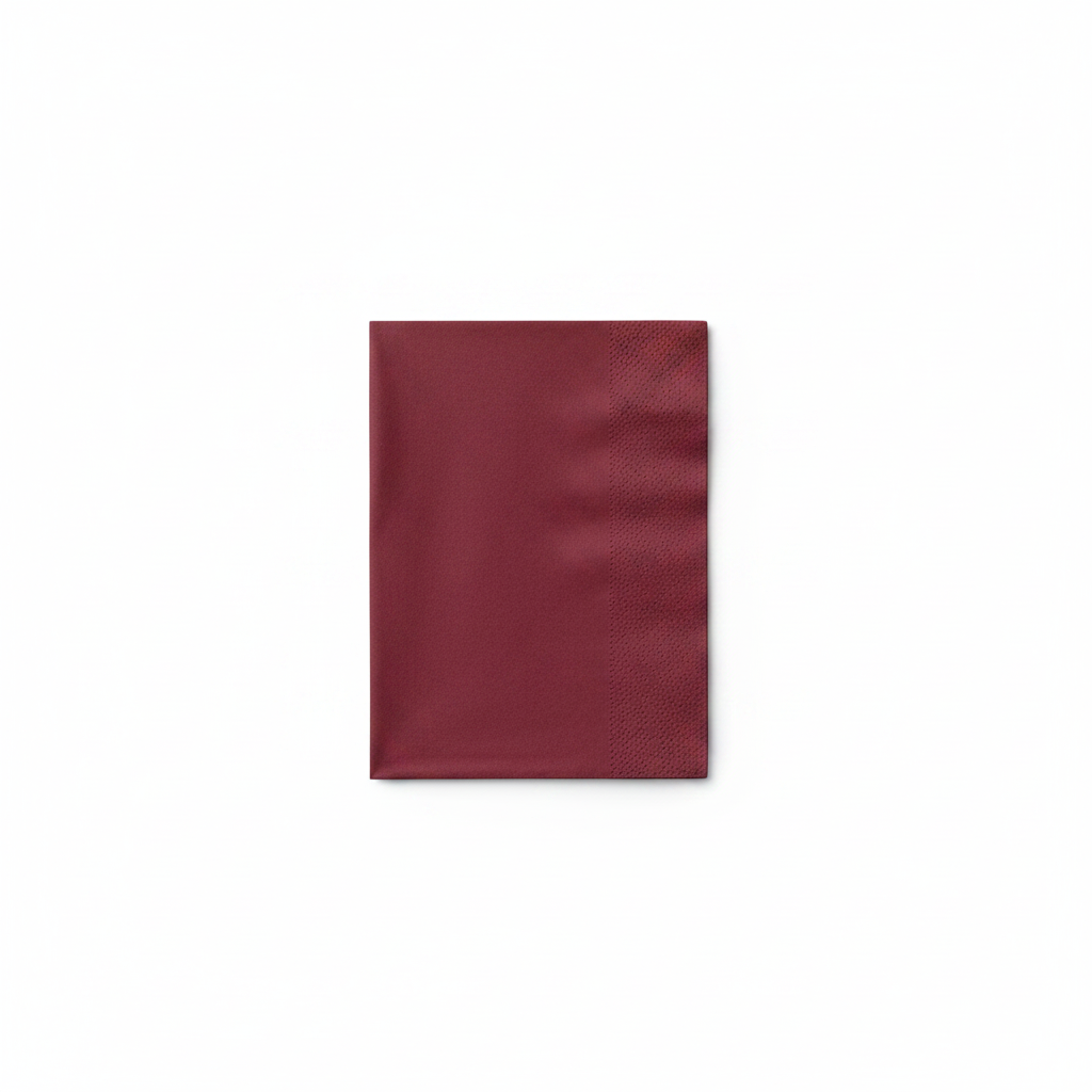 Serviette bordeaux - photo studio fond blanc