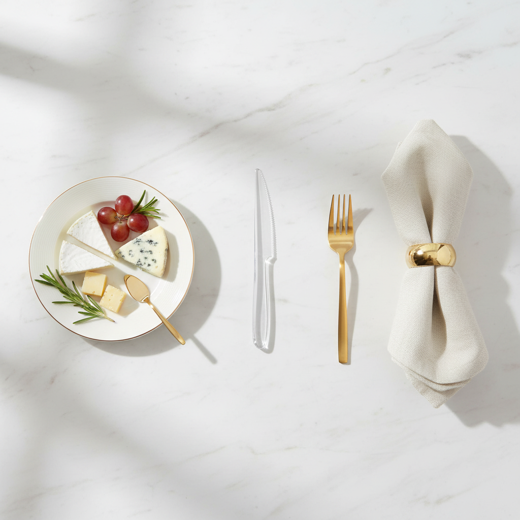 Couteau Eugeni cristal sur marbre table raffinée