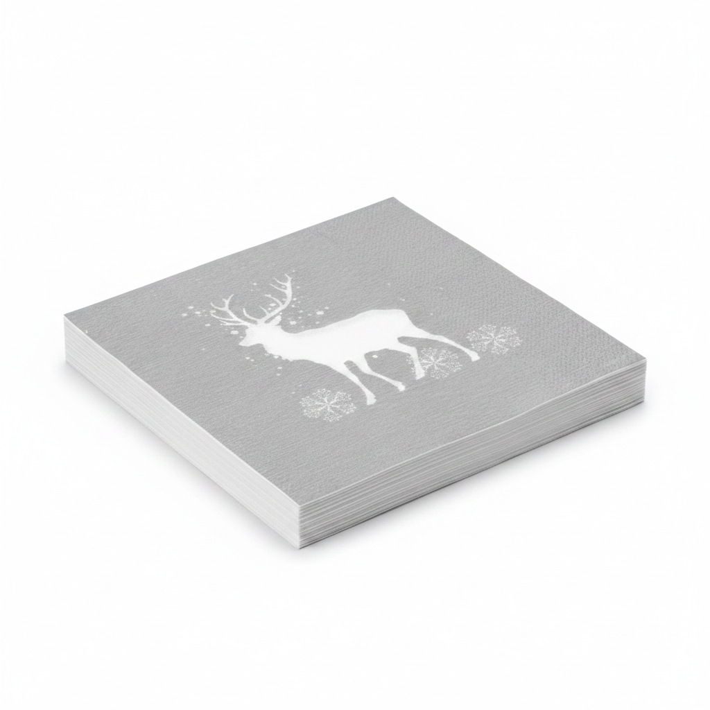 Serviettes cerf de Noël - photo studio fond blanc