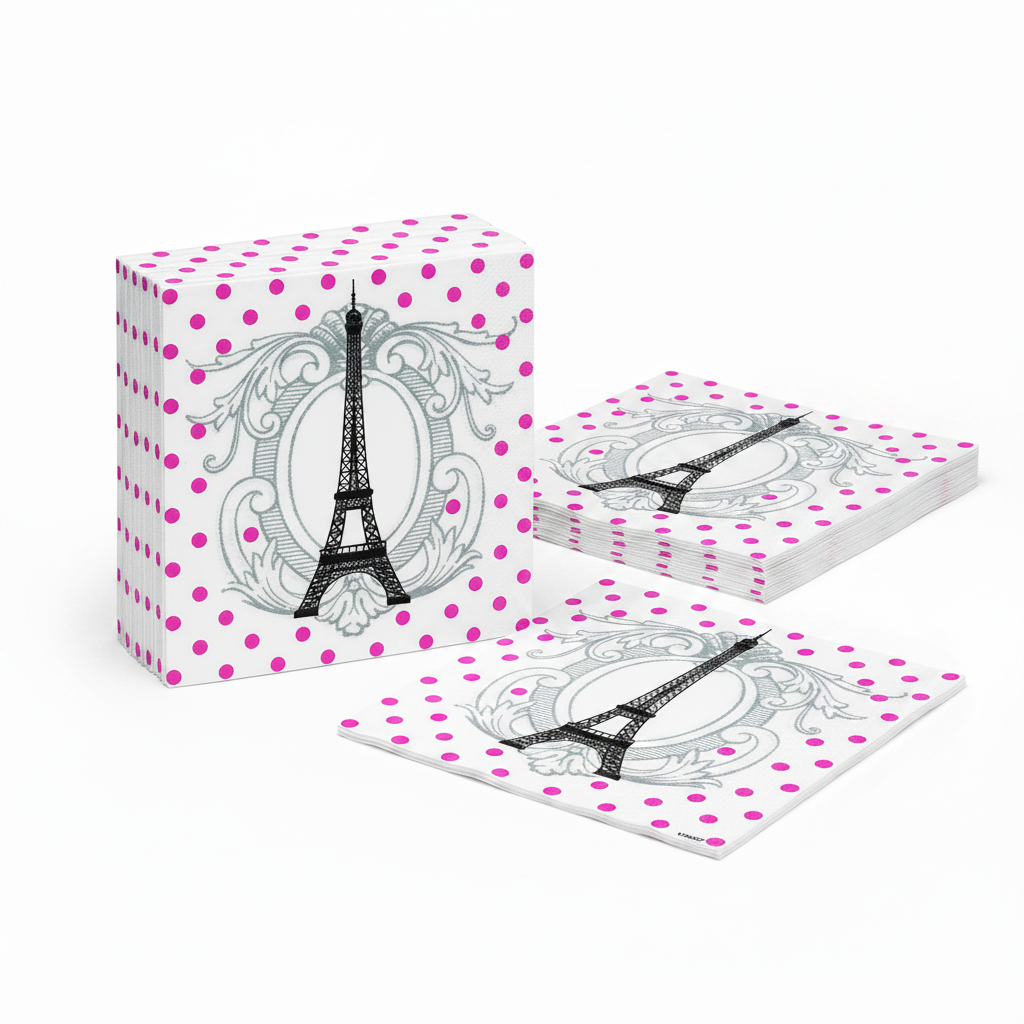 Serviette Tour Eiffel - photo studio fond blanc