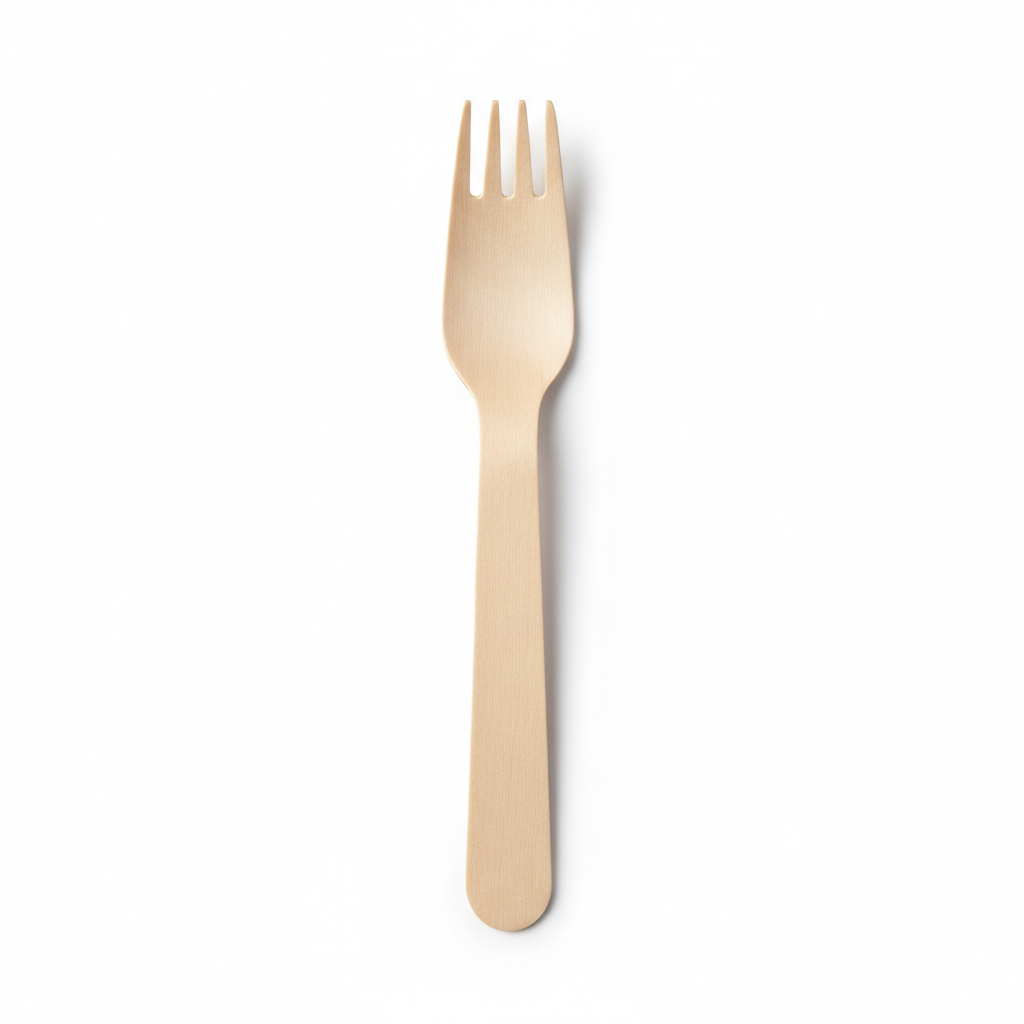 Fourchette bois bouleau studio fond blanc packshot