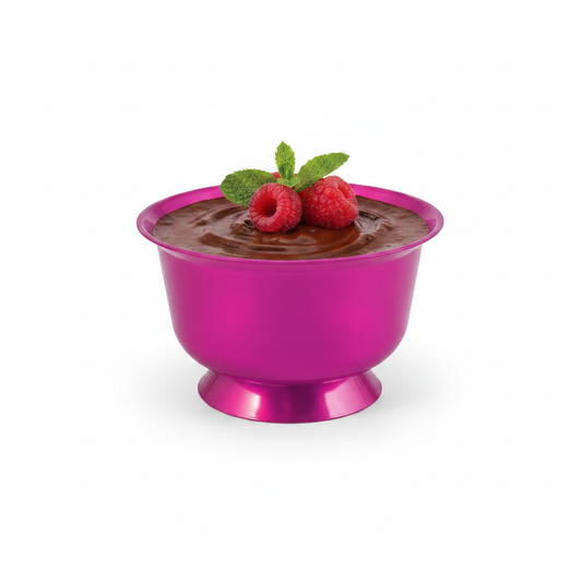 Coupe dessert magenta studio fond blanc packshot